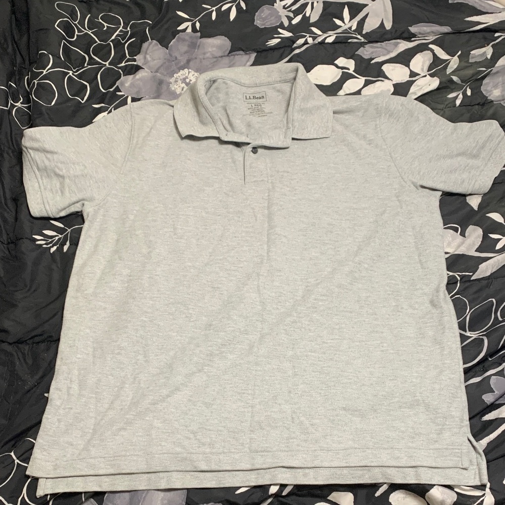 L.L. Bean Men's Light Gray Polo Shirt